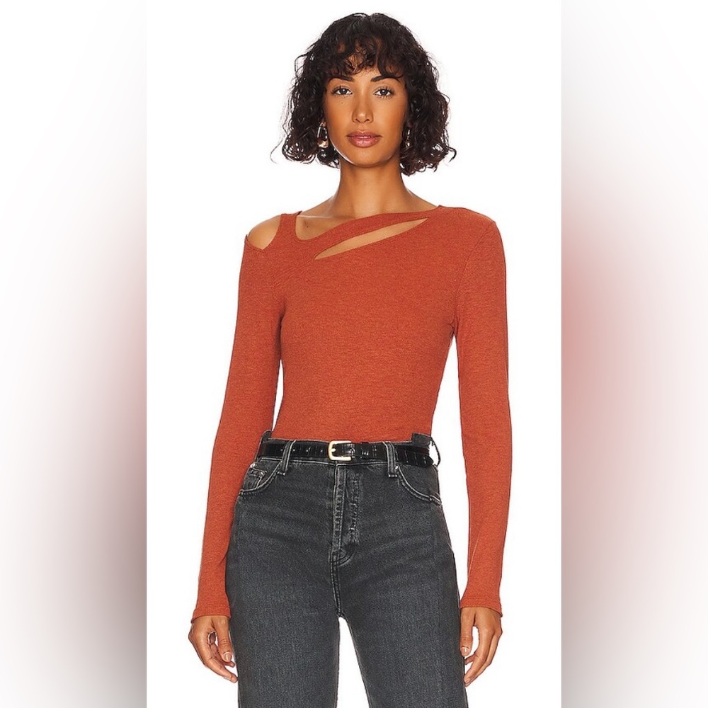 LNA Luan Ribbed Top In Cinnabar - Picture 1 of 7